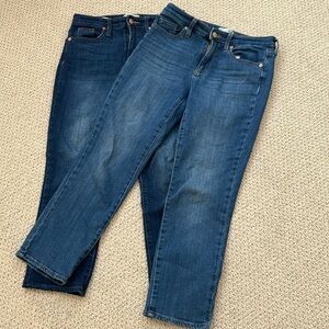 Bundle! Universal Thread high rise slim straight dark + medium wash. Size 2 S